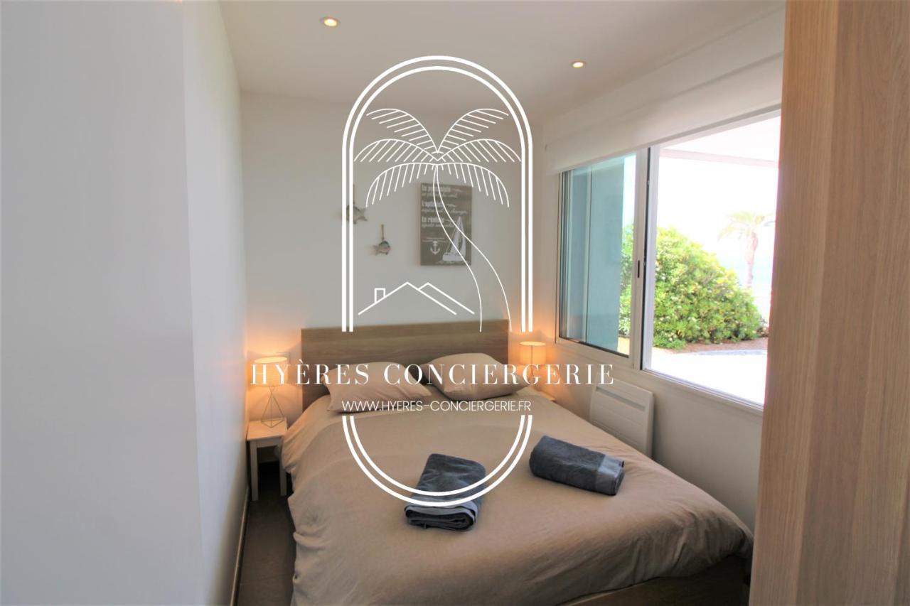 Villa Antoine Appartement Rdj Vue Mer Clim Wifi Parking Plage 50M La Garonne Le Pradet Exterior photo