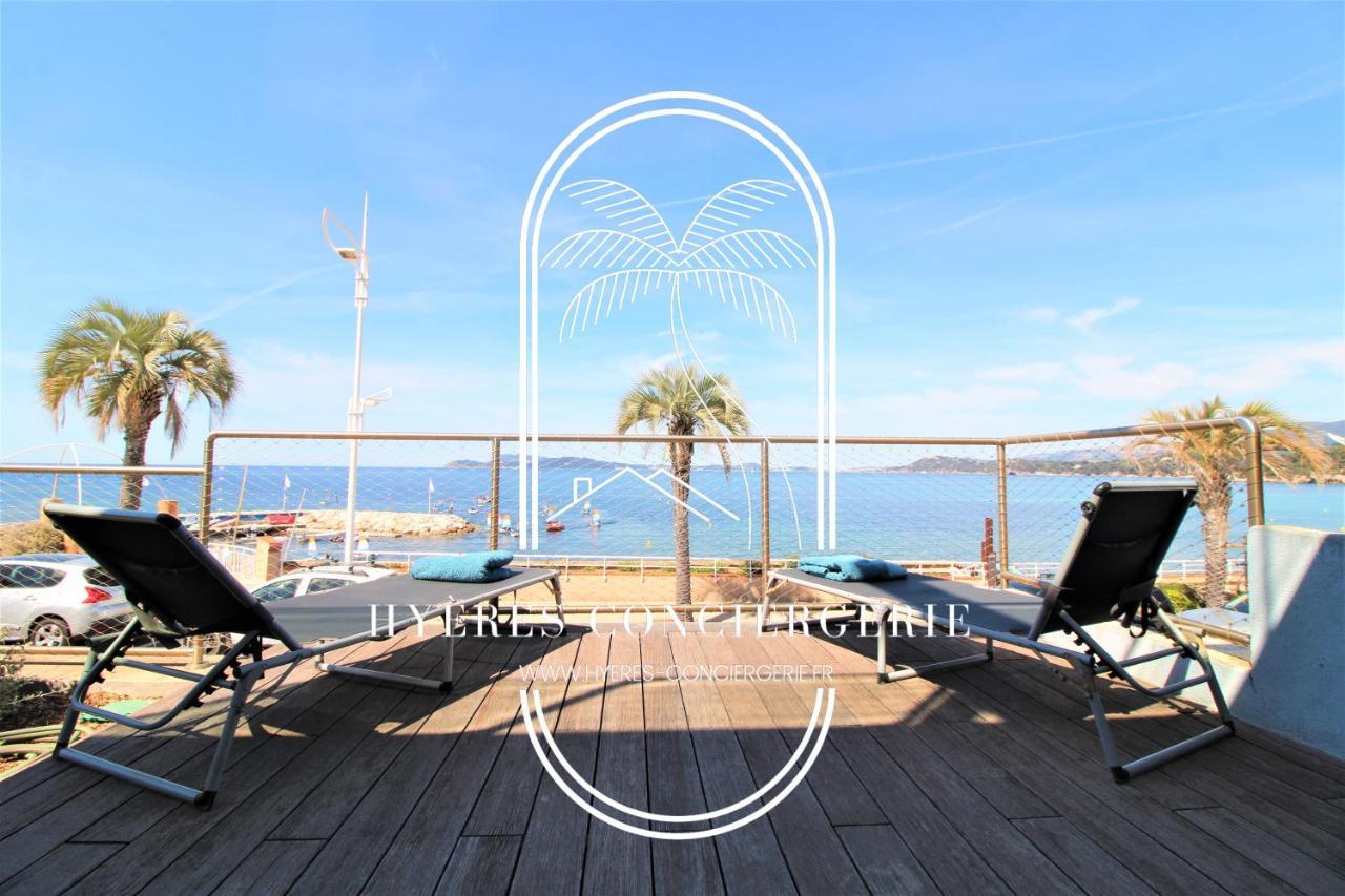 Villa Antoine Appartement Rdj Vue Mer Clim Wifi Parking Plage 50M La Garonne Le Pradet Exterior photo